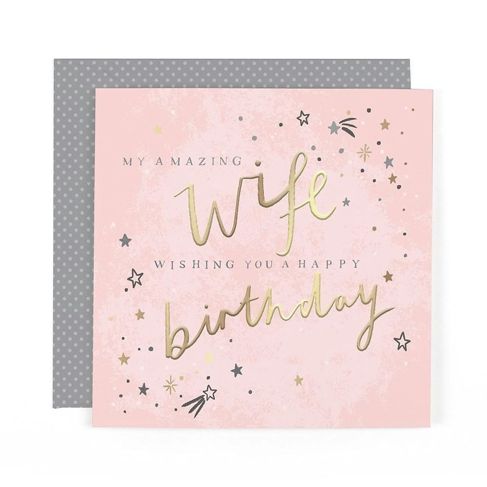 image 1 of Stunning Stars Luxury Foiled Wife Birthday Card