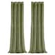image 1 of Olive Green Velvet Blackout Eyelet Curtains - 46x54 Inch Drop - Pair Green