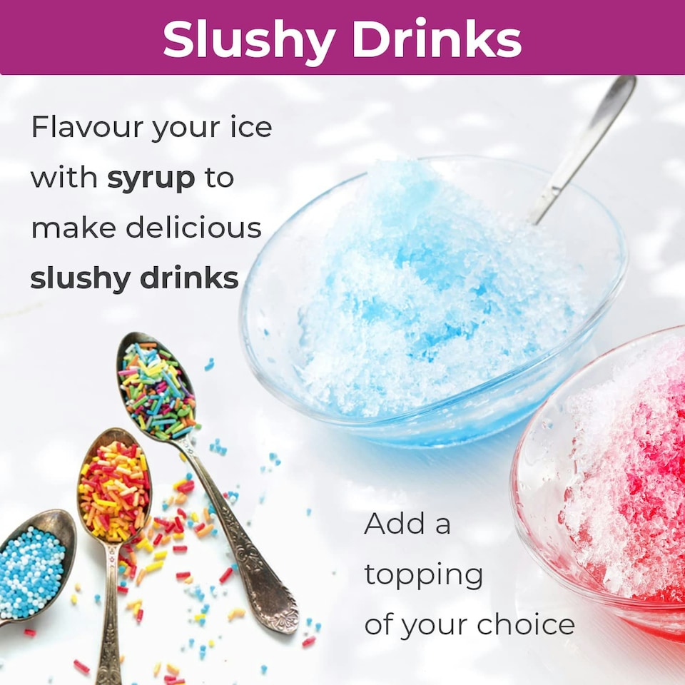 image 1 of Neo Ice Snow Cone Slushie Slushy Slush Cold Shaver Maker Ice Scraper Drinks Cocktail Machine Electric Crusher Dispenser with 4 Straws & 4 Cups (Black)