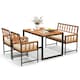 image 2 of COSTWAY 4 Pieces Acacia Wood Patio Dining Set