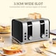 image 8 of HOMCOM Kettle and Toaster Set, 1.7L 3000W Rapid Boil Jug Kettle with Strix Thermostat, Limescale Filter, 4 Slice Toaster with 7 Browning Controls, Crumb Tray, Black | Black