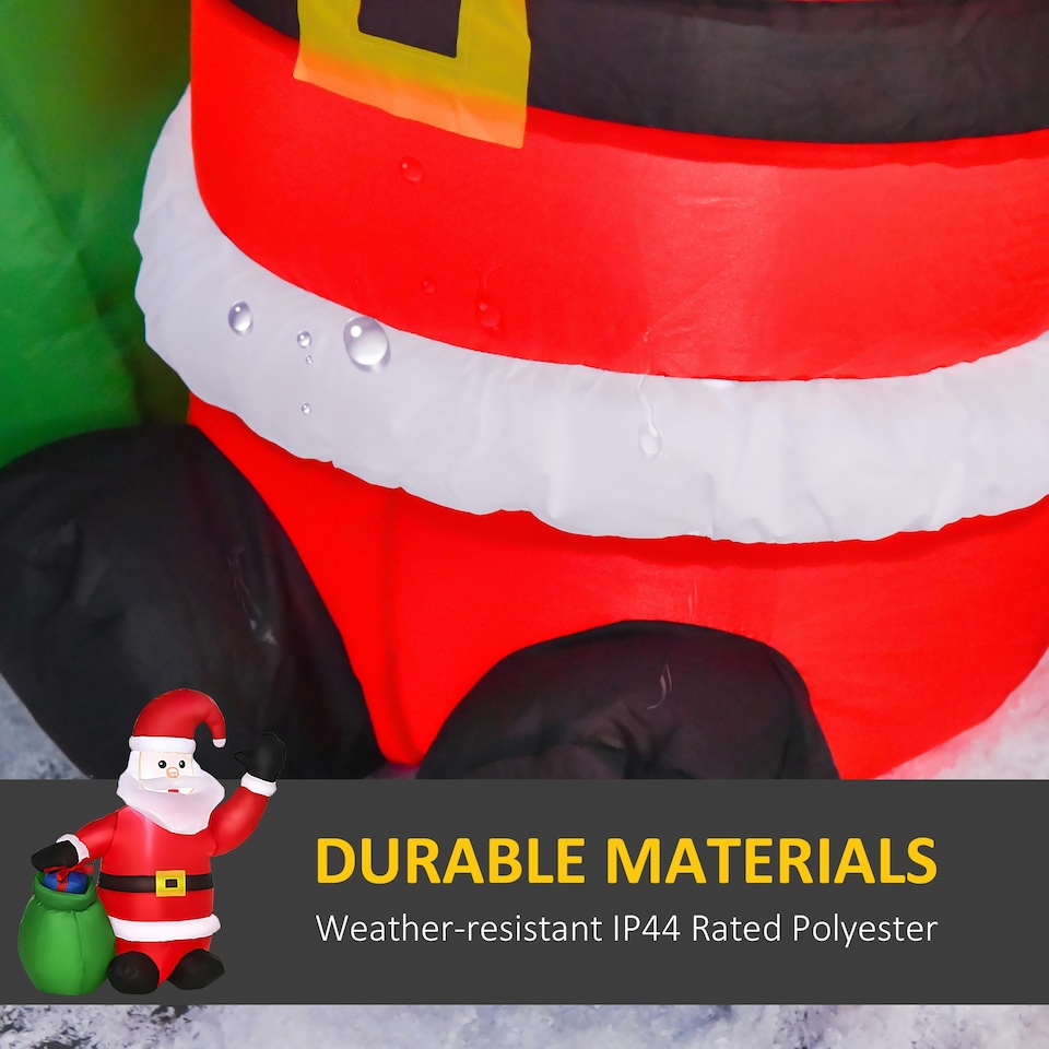image 1 of HOMCOM 4ft Inflatable Christmas Santa Claus LED Lighted Yard Holiday for Lawn