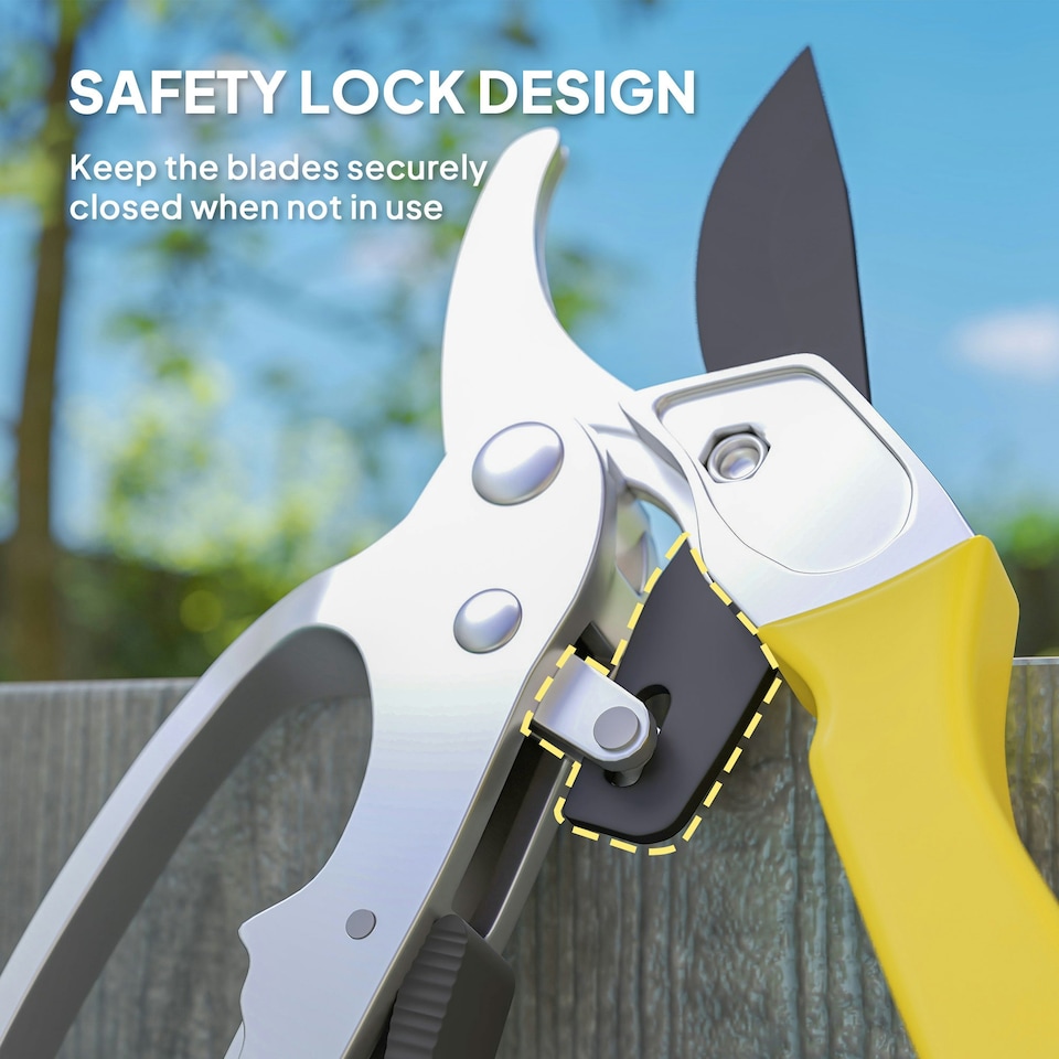 image 1 of Outsunny 8" Garden Secateurs, Pruning Shears Heavy Duty with Safety Lock