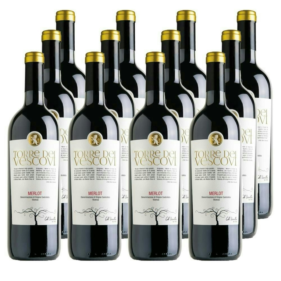 Case of 12 Torre dei Vescovi Merlot 75cl Red Wine