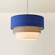 image 4 of ValueLights Aztec 3 Tier Blue Fabric Ceiling Light Shade and Bulb