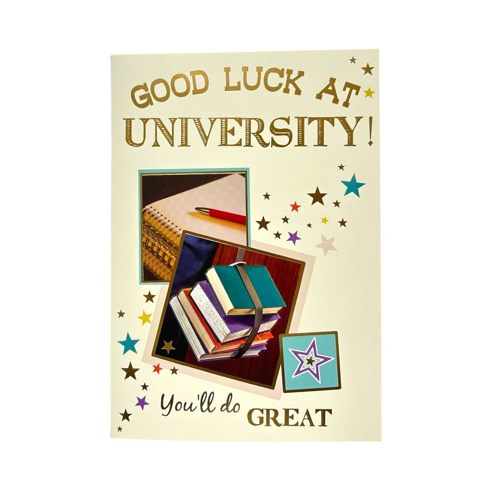 image 1 of In Your New University Multi Stars Design Good Luck Card