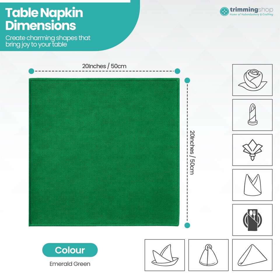 image 1 of 1pc Polyester Table Napkins, Wrinkle-Resistant Cloth Napkin - 20 Inch