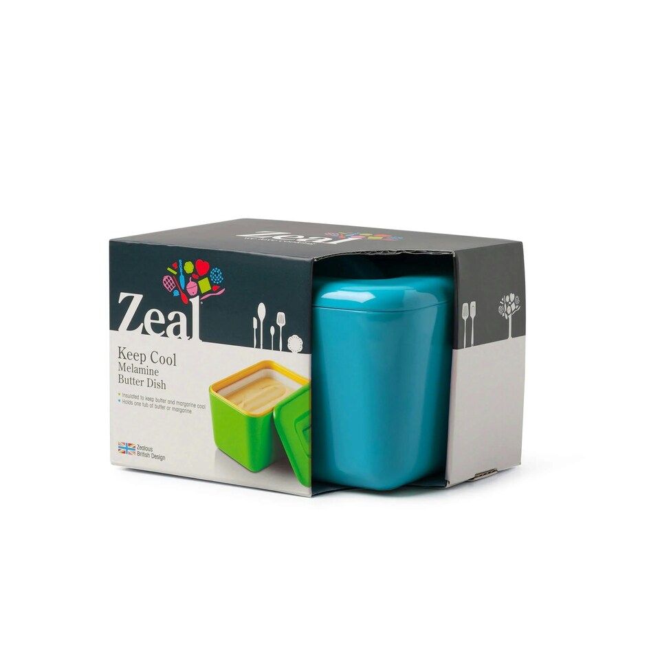 image 1 of Zeal Melamine Insulated Butter Dish with Lid Blue | Aqua