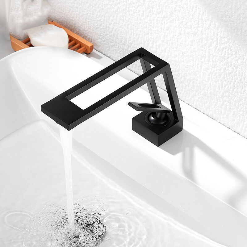 Bathroom faucet single lever sink mixer tap, modern sink faucet, basin faucets, matte black, ceramic valve, adjustable hot and