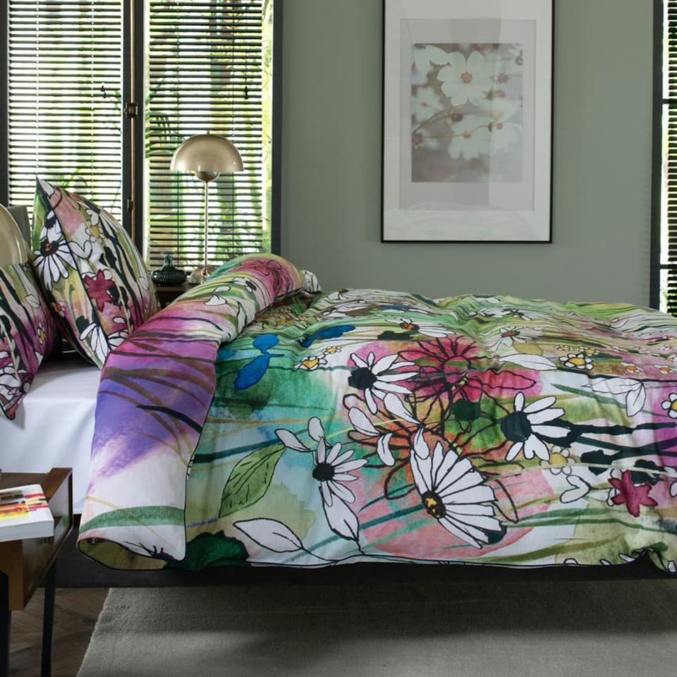 image 1 of 100% Cotton The Common Digital Print Duvet Cover Set Green | Multi | Double