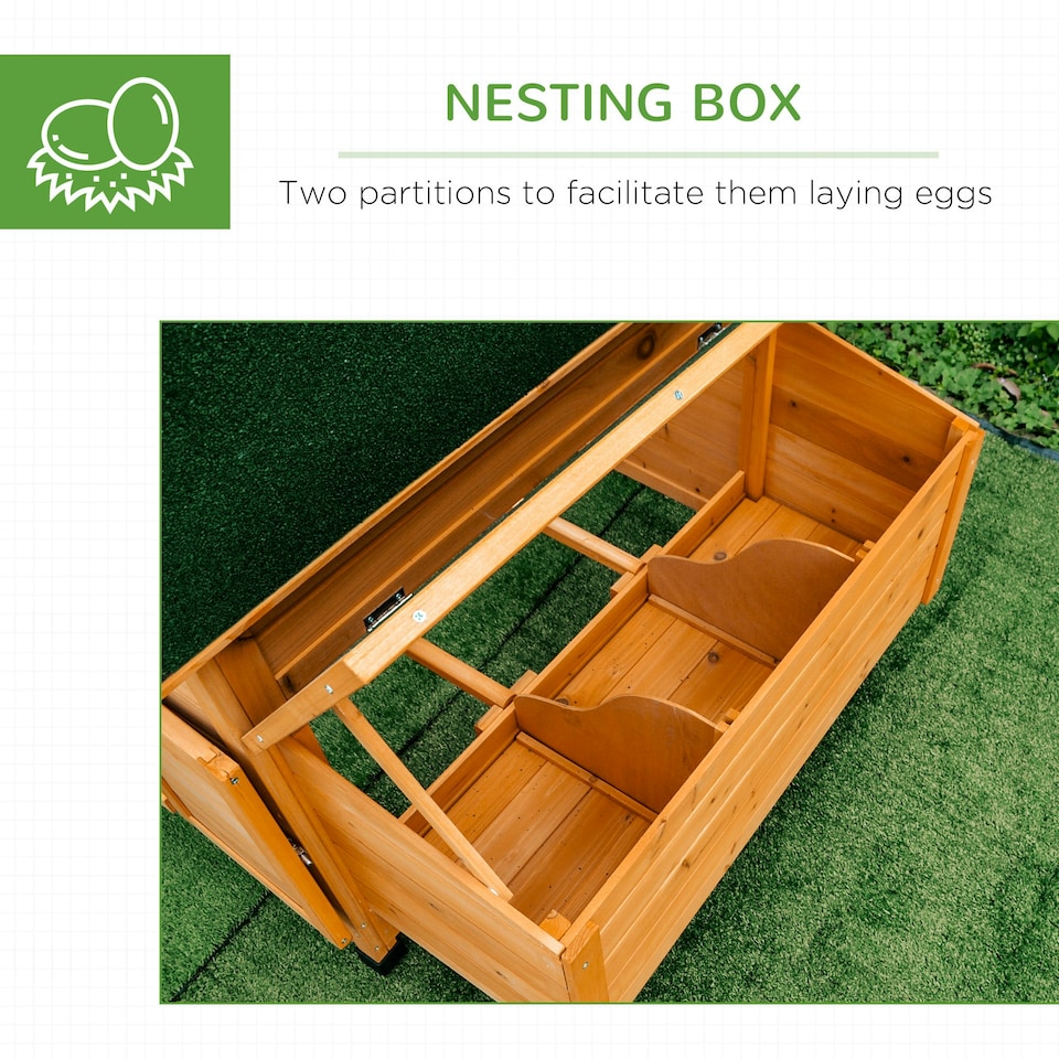 image 1 of PawHut Wooden Chicken Coop, Poultry Cage with Nesting Boxes, Tray, Yellow