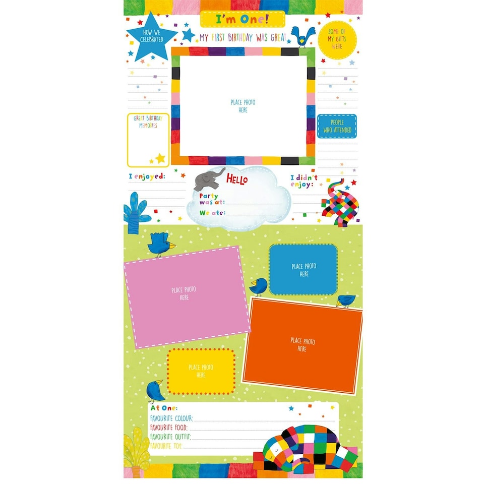 image 1 of Elmer The Patchwork Elephant Baby's First Year - A Loving Keepsake Calendar
