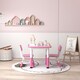 image 8 of AIYAPLAY 3-Piece Adjustable Kids Table and Chair Set for Playroom - Pink