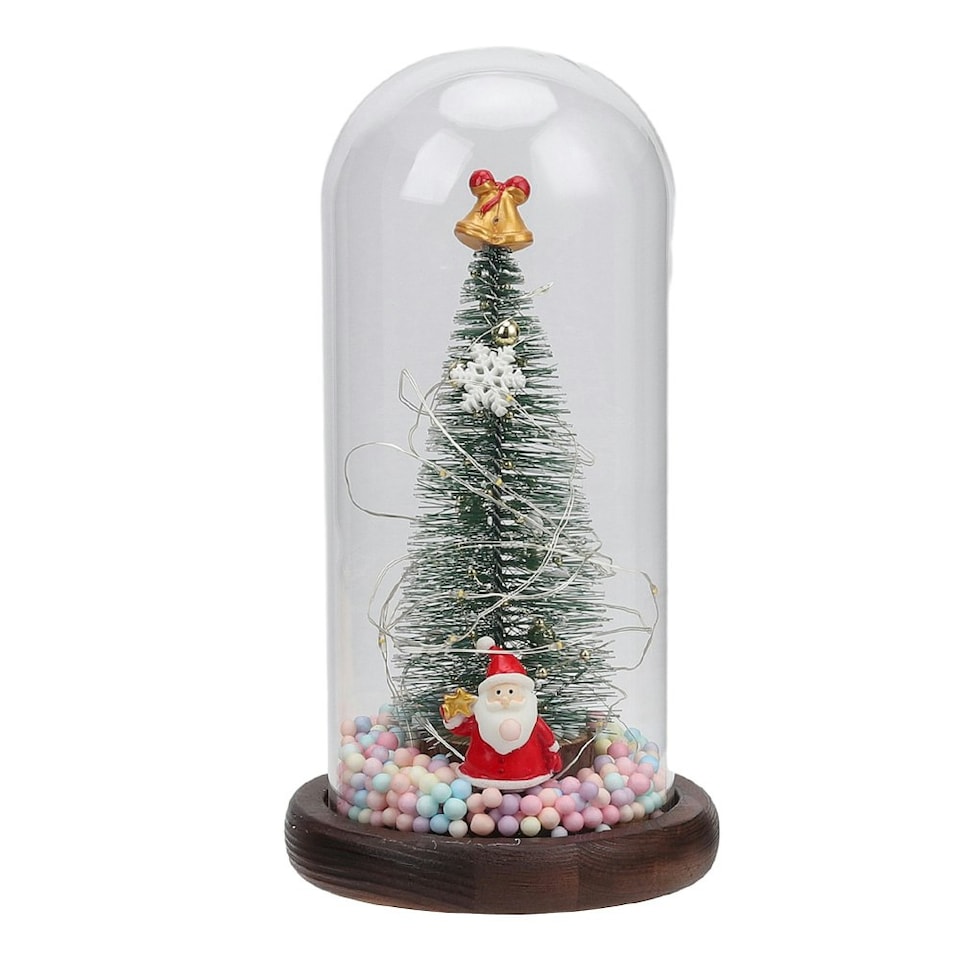 image 1 of Living and Home LED Glass Dome Christmas Tree Santa Claus for Decor