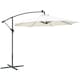 image 1 of Outsunny 3(m) LED Patio Banana Umbrella Cantilever Parasol w/ Crank, Off-White