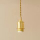 image 2 of ValueLights Reni Natural Drum Shade 3 Drop Bar Brushed Gold Diner Ceiling Pendant Light Gold