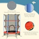 image 4 of HOMCOM Trampoline for Kids w/Enclosure Net Built-in Zipper 3-10 Year