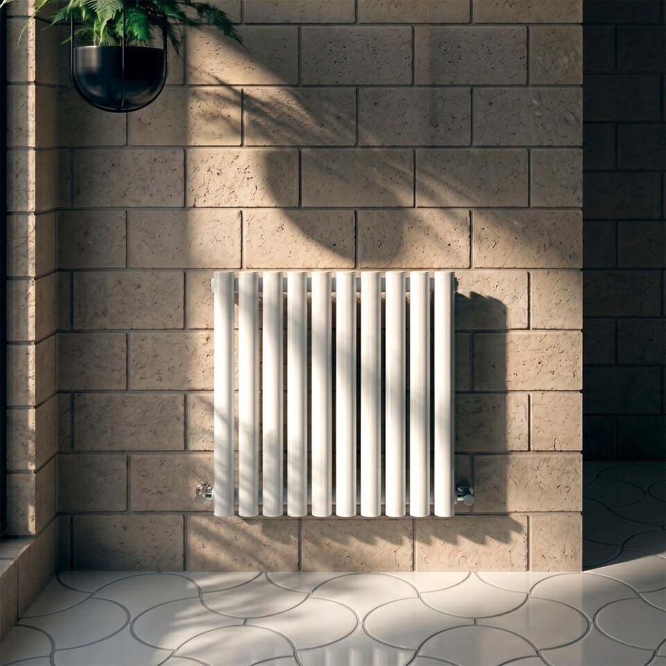 image 1 of Balterley Embrace Horizontal Double Panel Radiator | White | Gloss White | 1