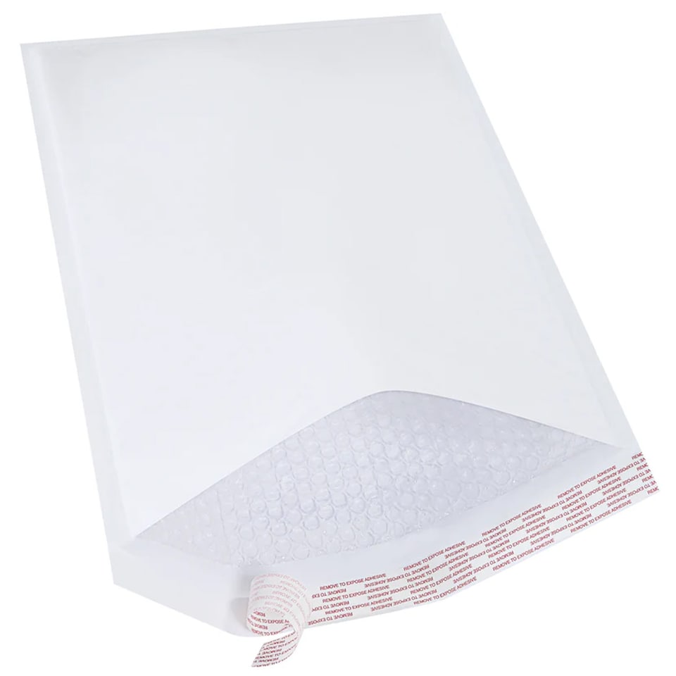 image 1 of 100 x Size 10 (340x445mm) White Padded Plain Bubble Lined Peel & Seal Lightweight Postal Envelopes