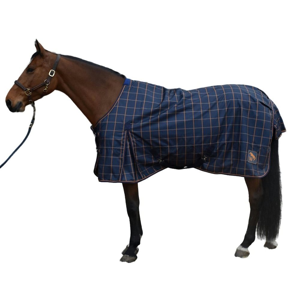 Whitaker Jacob Standard-Neck Lightweight Horse Turnout Rug - Navy/Orange - 6´ 3"