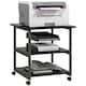 image 1 of HOMCOM Mobile Printer Stand with Storage Printer Table for Home Office Black