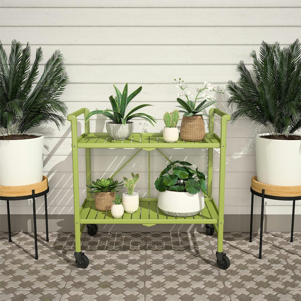 image 1 of Cleo Folding Serving Cart InOut Kiwi Green