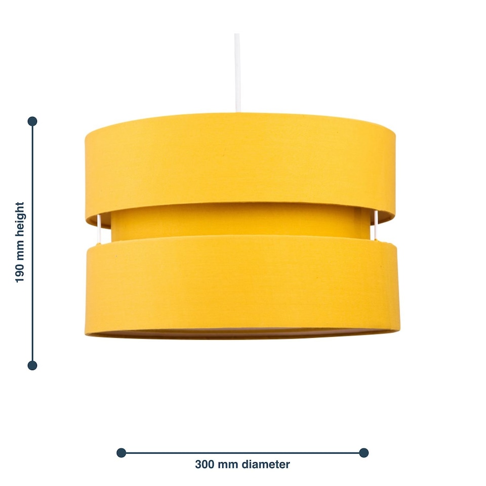 image 1 of Ochre Layered Easy Fit Drum Light Shade | Yellow | Large | 1