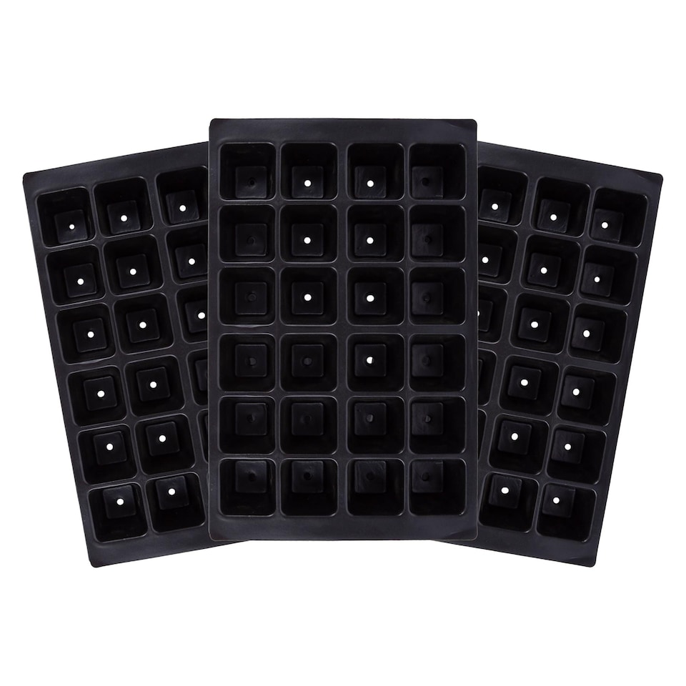 image 1 of Green Blade 24 Cell Seed Trays - Black - Pack of 3 | Black | Black