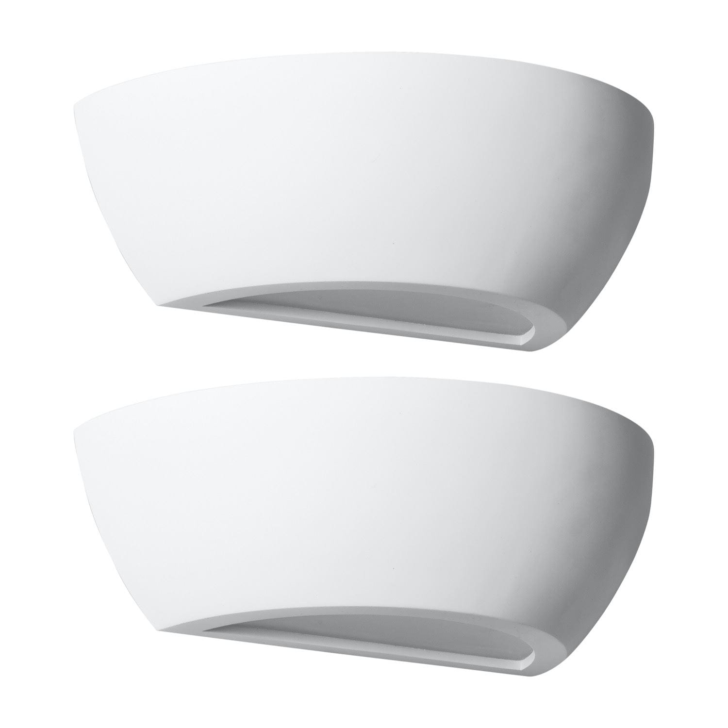 First Choice Lighting Set of 2 Mazzaro - White E14 Plaster Wall Lights