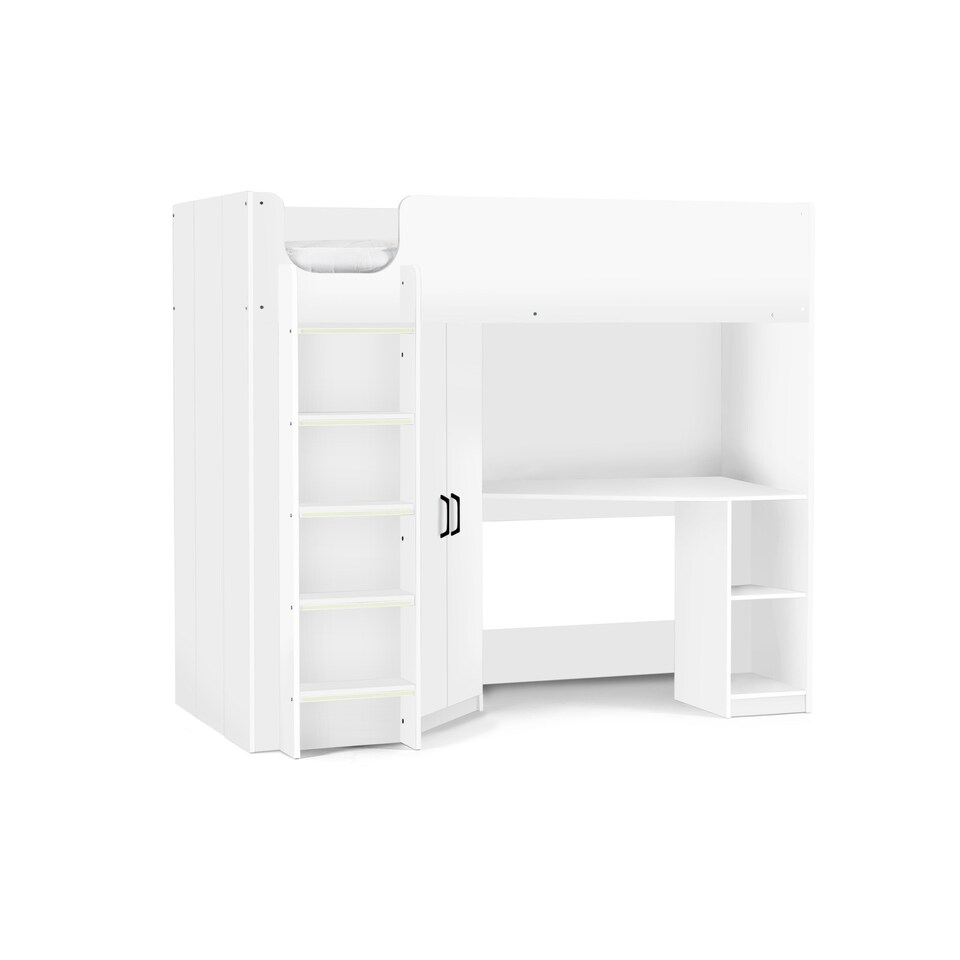 image 1 of Hercules 90cm Single White Highsleeper Loft Bed with Desk