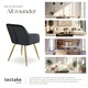image 7 of Chair Marilyn - with armrests, padded, velvet look, golden steel legs - Set of 6 Black | Black/Gold