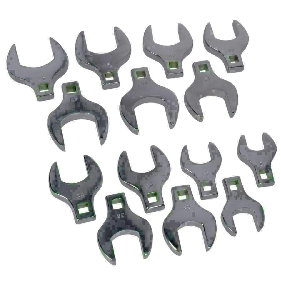 image 1 of Large Crowfoot Crowfeet Spanners Wrenches Metric Sizes 27 - 50mm 14pc