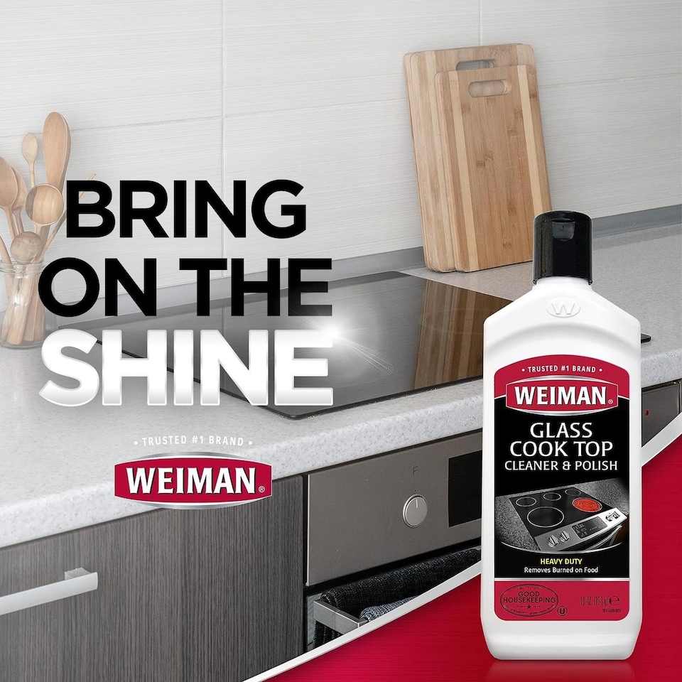 image 1 of Weiman Ceramic and Glass Cooktop Cleaner and Polish 283g With 3 Scrubbing Pads