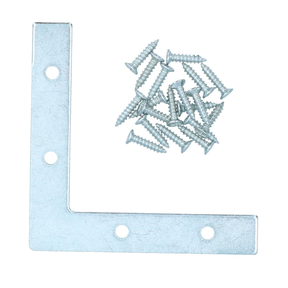 image 1 of 75mm (3in.) Corner Mending Plate Angle Bracket L Shape Reinforcing Repairing 10pc