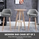 image 4 of HOMCOM Set of 2 Bar Stools Modern Upholstered Seat Bar Chairs - Grey