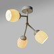 image 3 of ValueLights Kenton Aged Metal Effect 3 Way Ceiling Light White Glass Shades and Bulbs