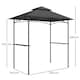 image 5 of Outsunny 2.4 x 1.5 m  Grill Gazebo Canopy with LED Lights, Double Tiered Outdoor BBQ Gazebo Shelter with 2 Side Shelves, Storage Basket and Hooks for Garden, Barbecue, Picnic, Dark Grey