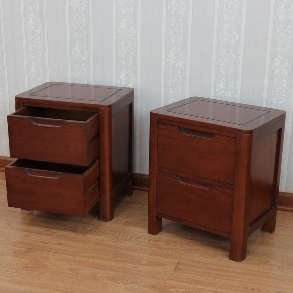 image 1 of Ledbury Bedside Cabinet - Mahogany Wood - L41 x W50 x H60 cm