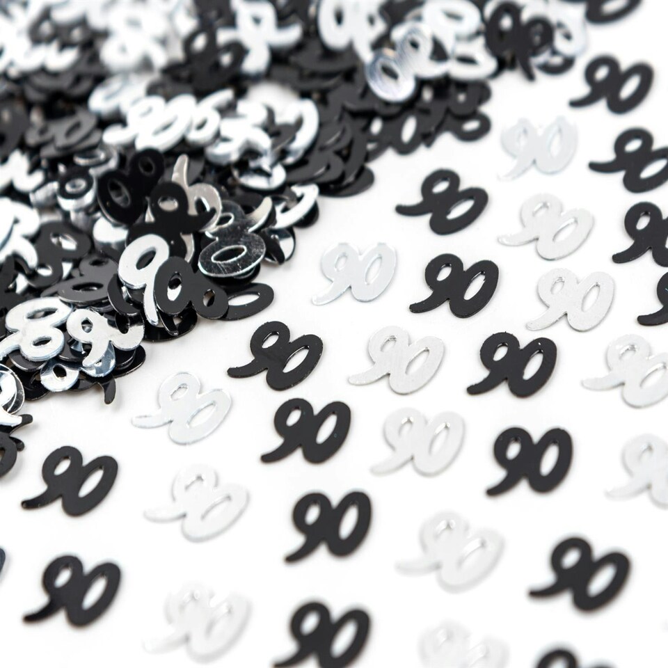 image 1 of 90th Confetti Black & Silver 14G 2PK