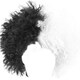 image 2 of Evil Dog Lady Black and White Wig - Messy Wig Black | One Size