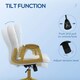 image 4 of Vinsetto Home Office Chair Button Tufted Desk Chair with Swivel Wheels White