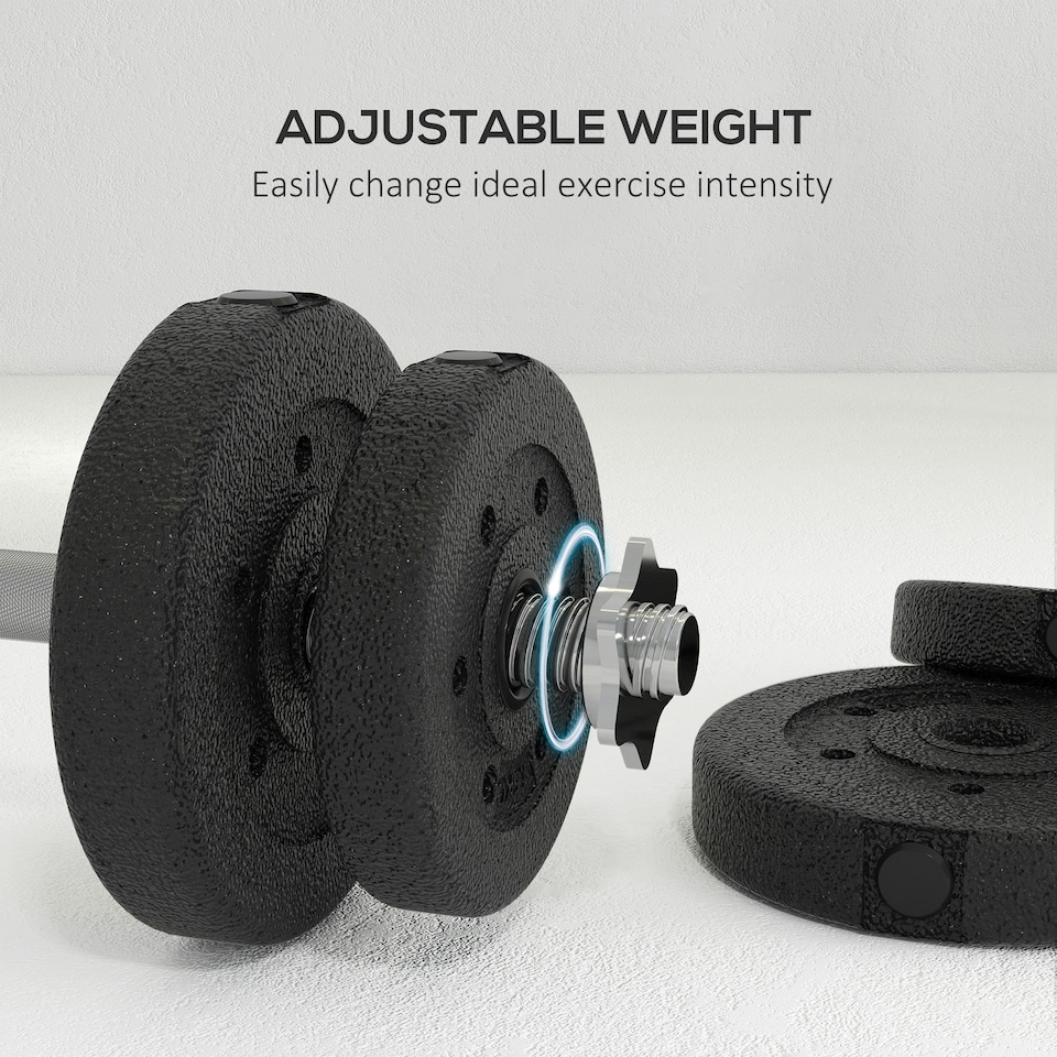 image 1 of HOMCOM 30KG Adjustable Dumbbells Weight Set Hand Weight for Body Fitness
