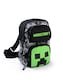 image 1 of Minecraft Creeper Body Bag in Black | Adjustable Shoulder Strap Zip-Up Carrying Bag for Boys | Game-Themed Personal Item Storage | Minecraft Merchandise for Young Gamers | Minecraft Merch | Multi | Multicoloured