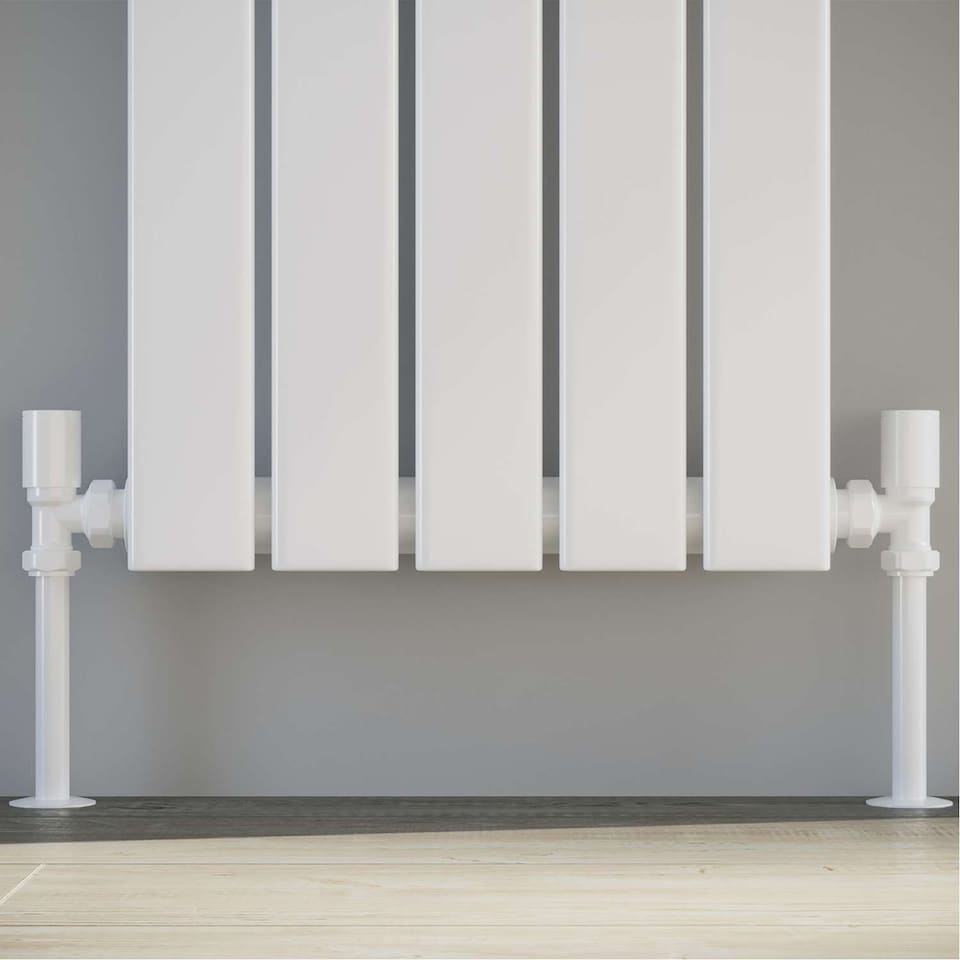 image 1 of Round White Radiator Valve Angled 10mm