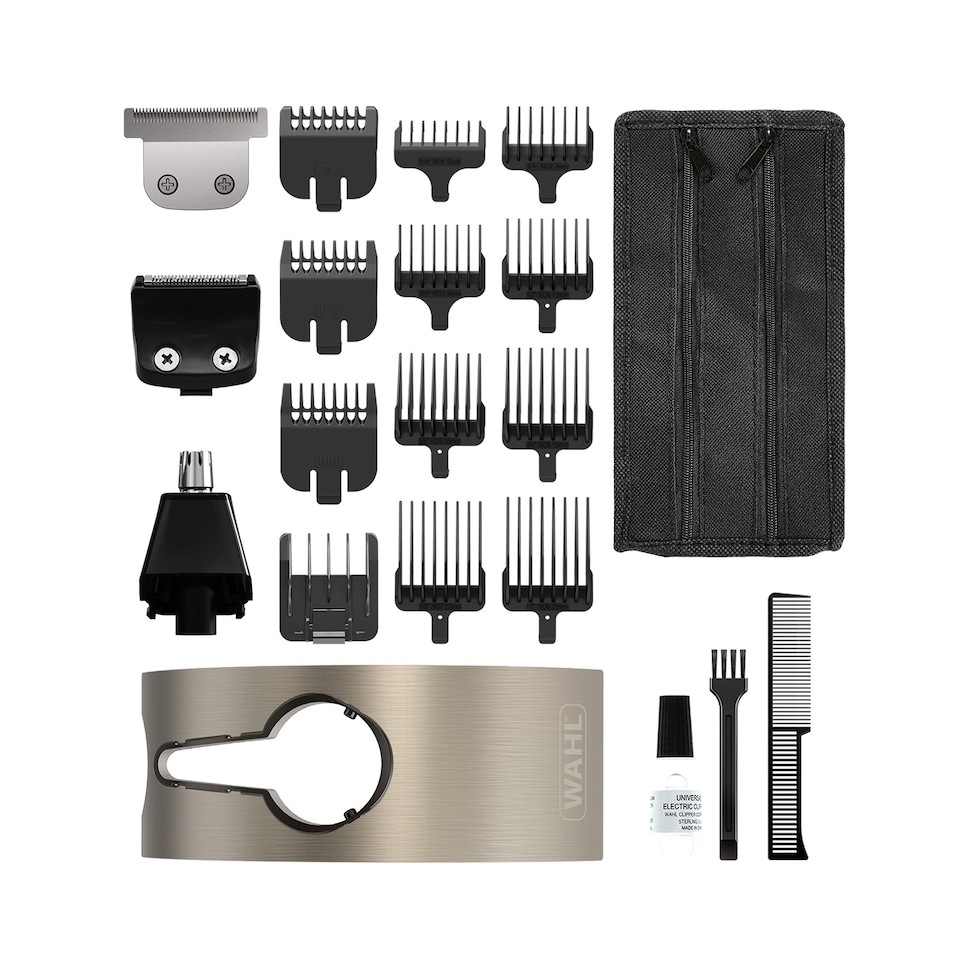 image 1 of Wahl Stainless Steel 9in1 Multigroomer Hair Trimmer Kit Titanium Finish 3025735