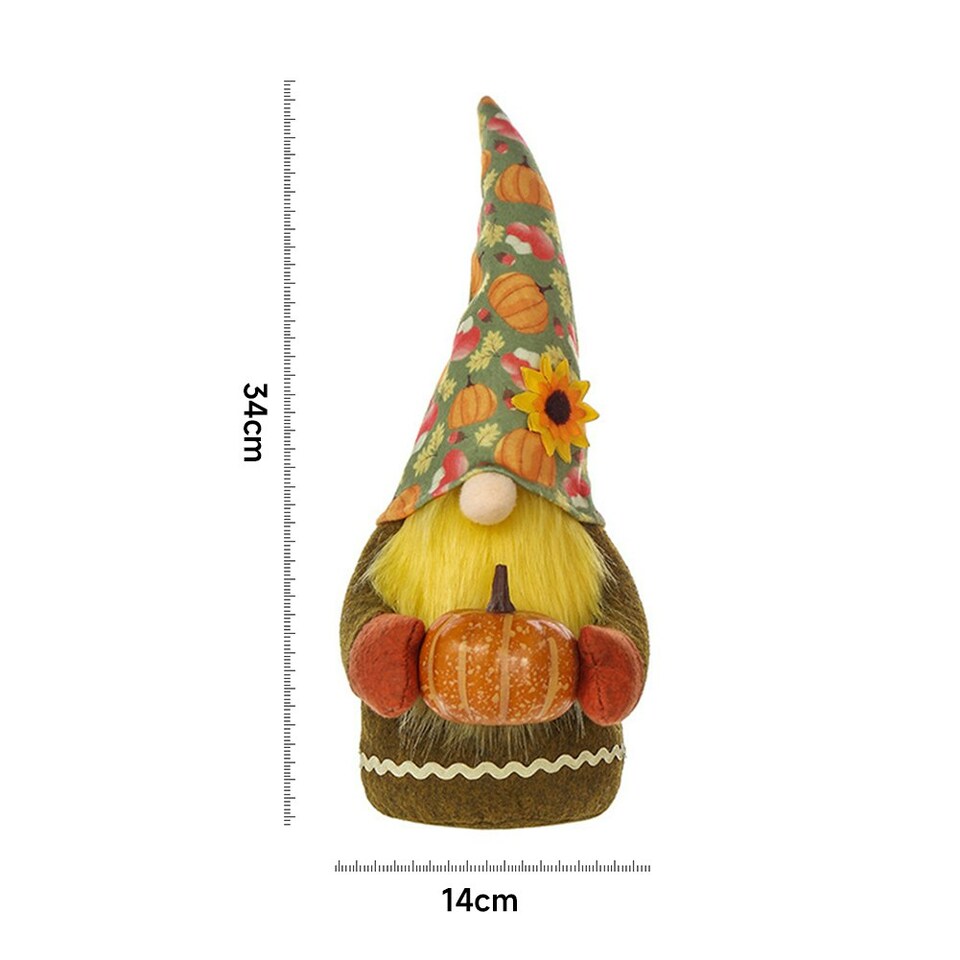 image 1 of Living and Home Halloween Autumn Harvest Gnome Decor with Pumpkin Hat