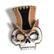 Bristol Novelty Unisex Adults Steampunk Skull Mask - White/Brown/Black - One Size One Size