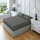 image 1 of Fitted Sheet Polycotton Plain Dyed Extra Deep 25cm Bed Linen Grey | Single