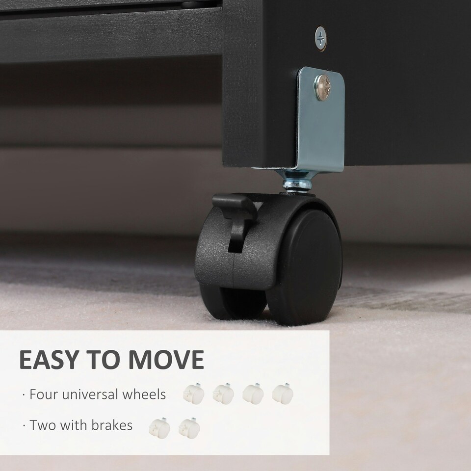 image 1 of Vinsetto Mobile Printer Stand w/ Storage Shelf Universal Wheels for Home Black