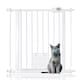image 1 of Bettacare Pet Gate with Lockable Cat Flap, 75cm - 83cm, White, 75cm in Height, Dog Safety Barrier with Cat Flap | White